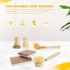 DEBETOOL 6-Piece Bamboo Dish Brush Set with Coconut Sponge |
