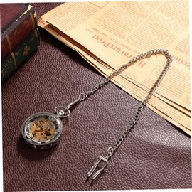 Healeved Vintage Manual Mechanical Pocket Watch Fashion Hollow out Design Silver Easy to Read Display Family and Friends Elegant Accessory for Any Outfit
