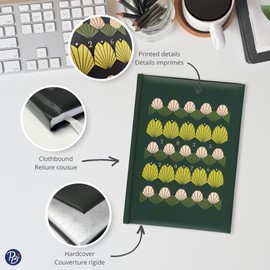 Pierre Belvédère - 2025-2026 Academic Agenda Bilingual - 13 Months - Weekly Planner August to August - 6.25” x 8.5” - Year Monthly Planner - Hardcover Clothbound - Floral Lines - 442393