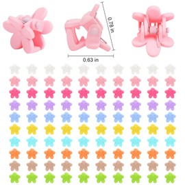 Tetizo Mini Flower Hair Clips, Baby Hair Clips Mini Claw Clips Cute Jaw Clips Hair Pins Hair Barrettes Toddler Hair Accessories for Women Girls Kids Teens 100Pcs Colorful