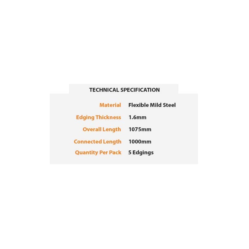 Core Edge Flexible Steel Lawn Edgin Black 4" Five Pack