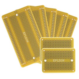EPLZON Solderable Breadboard PCB Board Gold-Plated Solder Breadboard for DIY Electronics Projects Apply to Arduino Soldering Projects 3.5"x2.05" (5 Pack + 2 Mini Board, Yellow)