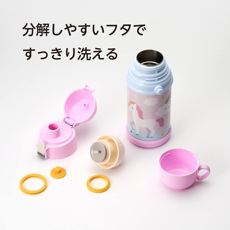Doshisha Water Bottle, Kids Bottle, 2-Way Children's Water Bottle, 20.3