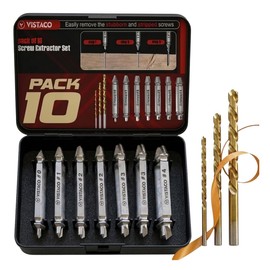 Damaged Screw Extractor Set 10 Pcs Easy Out Stripped Screw Remover Tool for Screws and Broken Bolts Reverse Drill Bit Extractor Set for Rusted or Stuck Hardware
