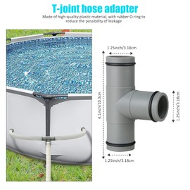 T Joint Pool Hose Connector 1.25"to 1.25",Filter Pump Hose Connector,Pool Hose Adapter for Intex Pool Parts and Accessories (1.25" to 1.25"-3 Heads)