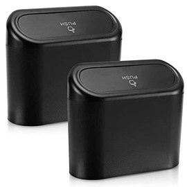 RISCAWIN - 2-Pack Mini Cubo de Basura para Coche con Tapa, porttil Cubo de Basura para coche, para Colgar, pequeo Cubo de Basura para Coche, Oficina, 
