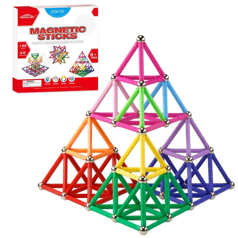 160 Pcs Magnet Building Sticks Kids Toys, Lengthen Magnetic Construction