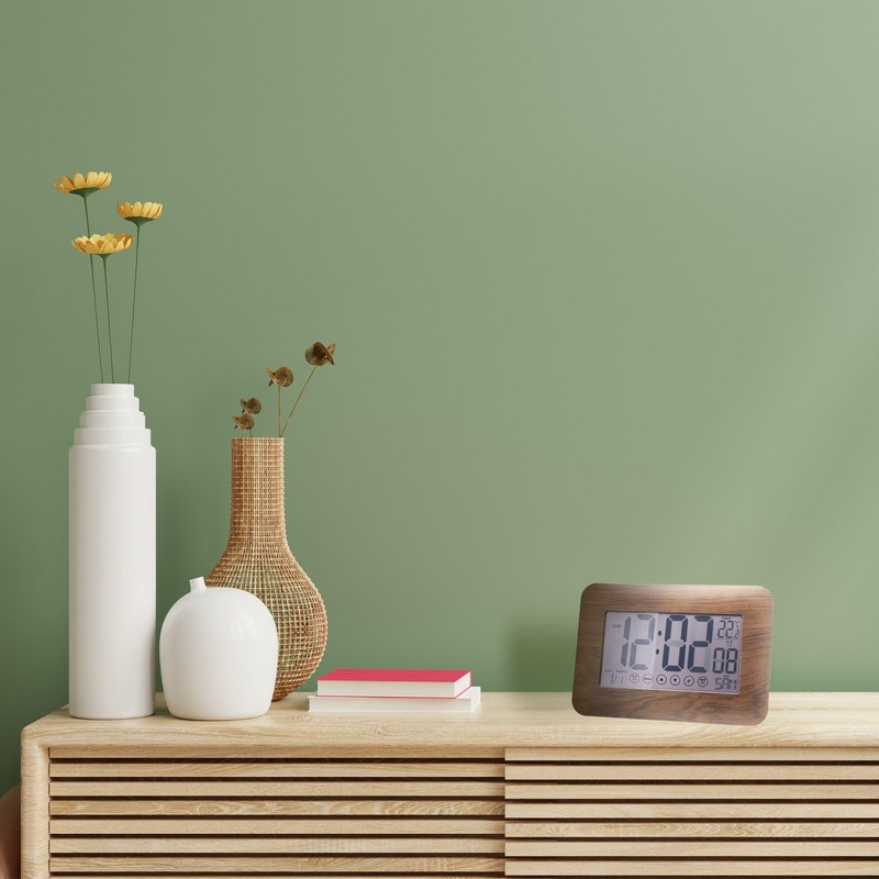 Digital Clock Alarm Clock, Radio-Controlled with Touch Screen – Calendar