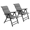 2-Piece Patio Rattan Folding Chair Set, Portable Foldable Rattan Chairs
