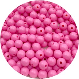 Daiyifiy 400Pcs 8MM Acrylic Round Pastel Beads Candy Color Spacer Beads Plastic Resin Beads for Necklace and Bracelet Making Crafting Supplies(309 - Light Rose Red)