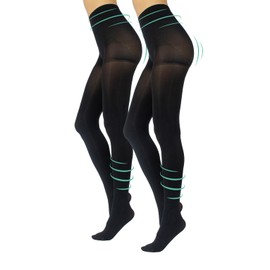 CALZITALY PACK 1/2 PAIRS Opaque Medium Support 8 mm/Hg | Shaper Tights | S, M, L, XL | Black | 100 DEN | Made in Italy | (M, 2 X Black)