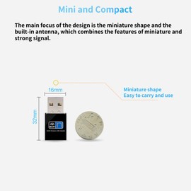 USB Wifi Adapter,300M Wireless Network Card Receiver,Mini WiFi Network Adapter for PC Desktop Laptop, Support Windows 10/8/7