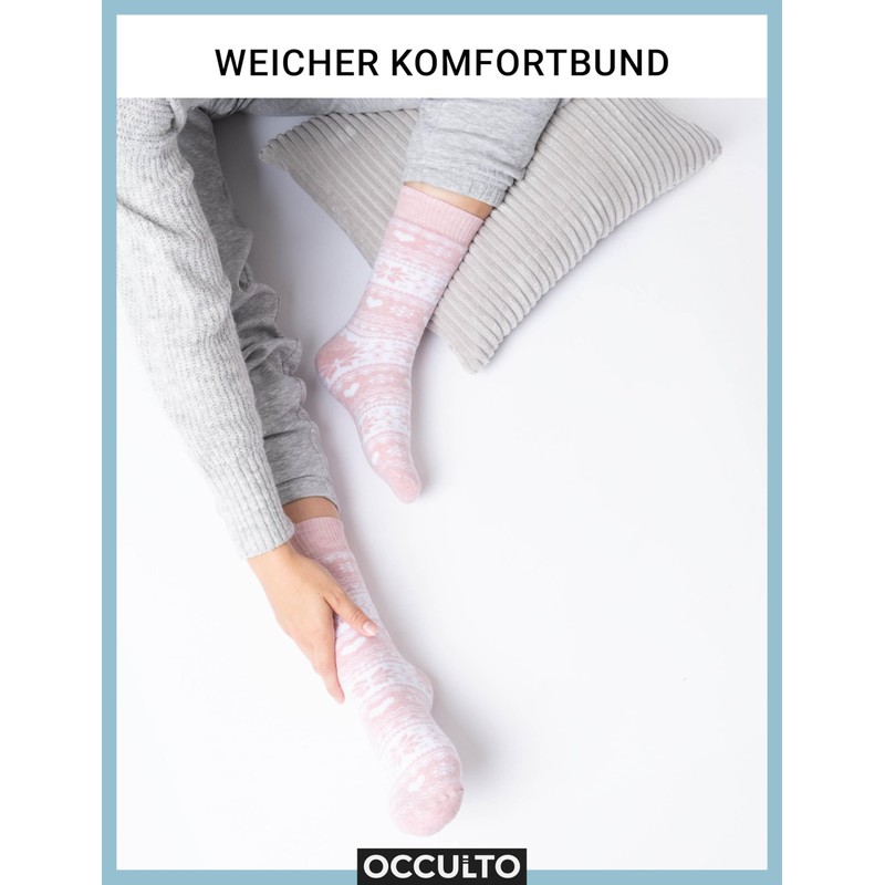 Occulto Women's Norwegian Socks Pack of 6 (Model: Frida), Grey