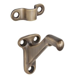 Ives by Schlage 059A5 Schlage Sp Handrail Bracket, 2-1/4 in L X 1-3/8 in W, Aluminum, Antique, Brass