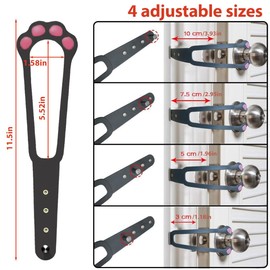 JAWUZ Pack of 4 Adjustable Cat Door Straps, Paw Shaped Cat Door Clamp Latches, Alternative Door Locks, Door Stopper for Pets, Cat Door Holder Latch, a