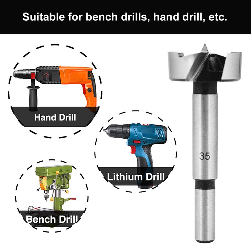 NOTOOLS Forstner Drill Bits,5 PCS Flat-Wing Woodworking Boring Bit Hole