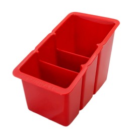 Delfinware 2500 RD Plastic Cutlery Box, Red, 19 x 10.5 x 13 cm