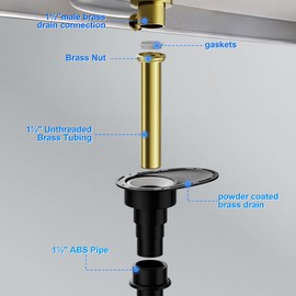 Freestanding Tub Drain Kit - Free Standing Tub Drain Rough-in kit for Freestanding Bathtub with Brass Pipe and ABS Pipe