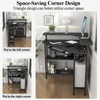 Auromie Corner Desk with Charging Station & LED Light, Triangle