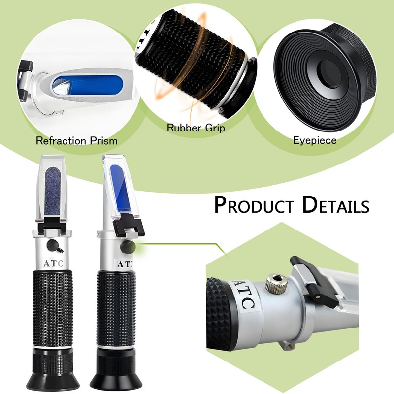 Seawater Salinity Refractometer,V-Resourcing Automatic Temperature Compensation Sea Water Salinity Measurer