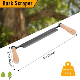 8IN Draw Knife – Heavy Duty Curved & Straight Blade,Durable Bark Peeling Tool for Hardwood/Softwood,Trusted by Woodworkers