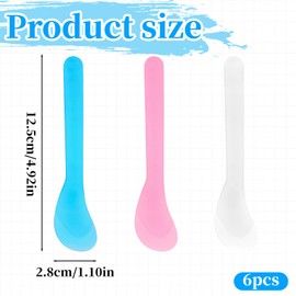 Trinkrittey 6 PCS Random Color Plastic Beauty Spoon Cosmetic Spatula Reusable Cosmetic Dig Scoop Spatula Mask Tip for Mixing and Sampling Facial Cream Brush Makeup Scoop 12.5x2.8cm(4.92x1.1inch)
