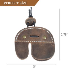 Toprank Leather Archery Finger Tabs - Handmade Finger Guard for Shooting Practice Gear, Recurve Bow Fingers Tab (Tan)