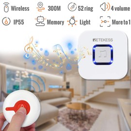 Retekess TH102 Wireless Emergency Call System Emergency Button for Seniors, Father's Day Gift, Home Emergency Call Button with Lanyard and Sticker, for Elderly, Pregnant Women