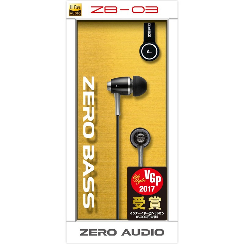 ZERO AUDIO ZB-03JB In-Ear Earphones, ZERO BASS ZB-03 Black
