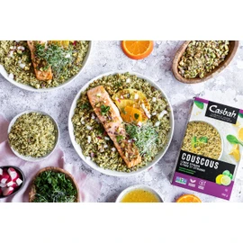 Casbah Lemon Spinach Couscous - Non-GMO, Vegan, Pre-Seasoned, Pre-Cooked Moroccan Couscous - 198g