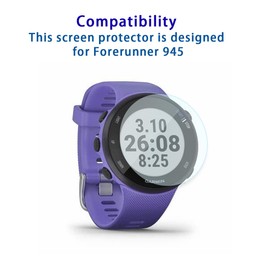 Shunwige Displayschutzfolie für Garmin Forerunner 945, hochauflösende gehärtete Folie, Härtegrad 9H, kratzfest, berührungsempfindlich, Fallschutz