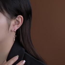 Reffeer Solid 925 Sterling Silver Bow Hoop Earrings Drops for Women Teen Girls Bowknot Hoop Earrings Ribbon Huggie (C-Rose Gold)