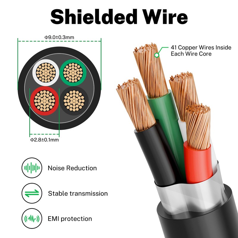 FIRMERST 14/4 Outdoor Speaker Wire 100 FT, Shielded Direct Burial