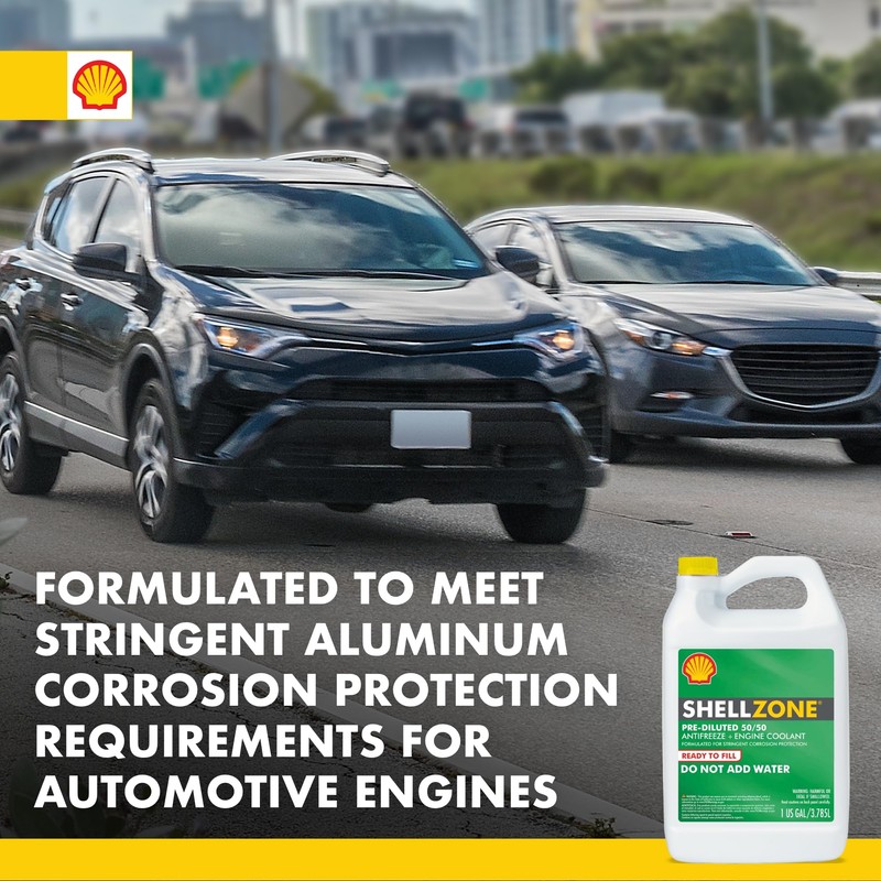 Shellzone 50/50 Pre-Diluted Antifreeze + Coolant (1 Gallon, Single Pack)