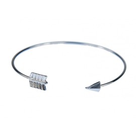 Miniblings Arrow Bangle Bracelet Indian Arrowhead Silver Metal Handmade Fashion Jewellery Women Girls, Metal, Without Stone