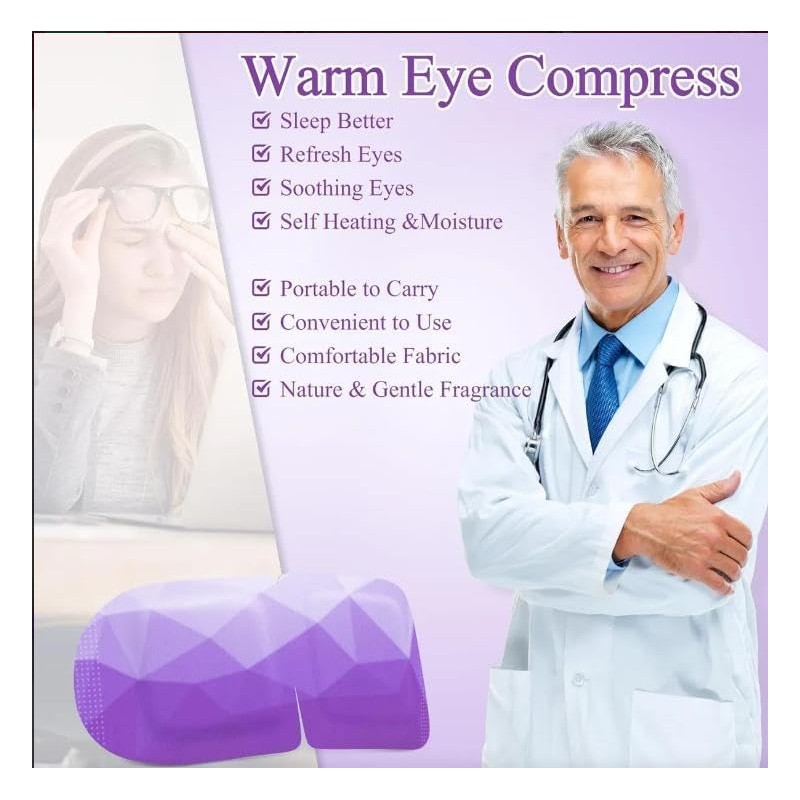 Máscara de Vapor para Ojos, Mascarilla Térmica Relajante y Hidratante,