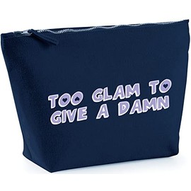 Hippowarehouse Too Glam To Give A Damn printed make up cosmetic wash bag 18x19x9cm