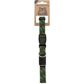 Wilderdog Climbing Rope Dog Collar - Outdoor Durable Climbing Rope Design with Heavy-Duty Secure Hardware for Safety - Adjustable to fit 17"-24" Around with a 1" Band - Large - Camo
