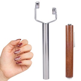 BOXOB Nagelmagnet Set, 3-in-1-Katzenaugen Magnet Y-förmiger Doppelkopf Multifunktionaler Gel-Lack Nagel Design mit Extra Zylindrischem Magnetwerkzeug für Heimwerker Studio und Salon (Silber)