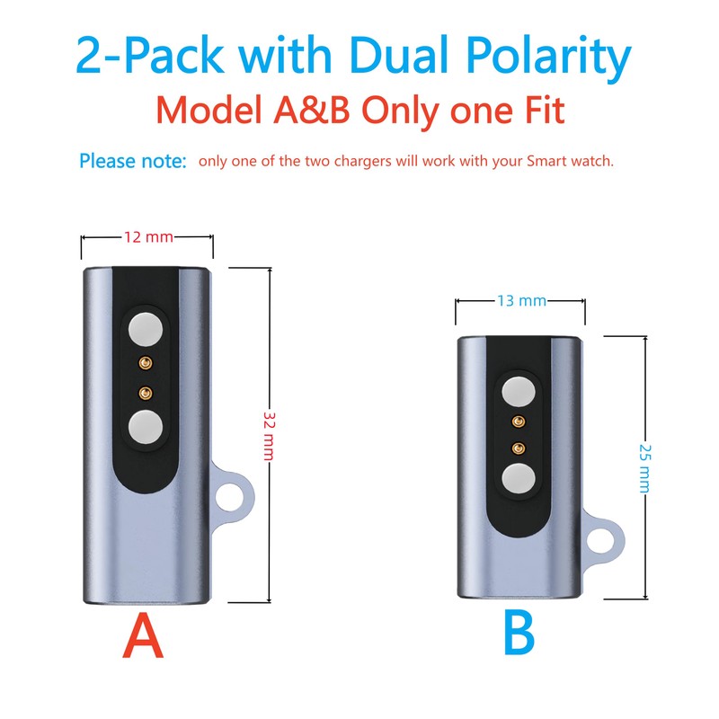 Universal Charger Magnetic 2 Pin for Smart Watch, USB Type-C