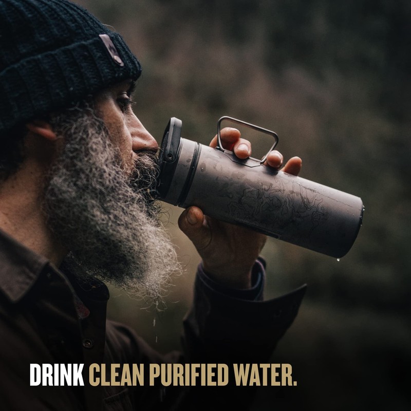 GRAYL UltraPress Titanium 16.9 oz Water Purifier & Filter Bottle