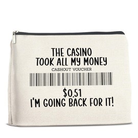 UPNEGE Funny Casino Lovers Makeup Bag Gambling Gifts for Gambler the Casino Took All My Money Cosmetic Bag Zipper Makeup Pouch