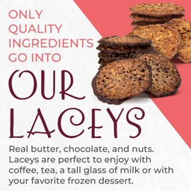 Laceys Gourmet Cookies | Light and Crispy Delicious Cookies | Handcrafted by Desserts On Us (8 Ounce Tub, Macadamia & Milk Chocolate)