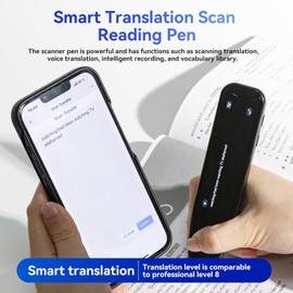 Translation Scanning Pen, Translator Pen for Dyslexia, OCR Scanning Device, Text to Speech Reader Pen, Support 134 Languages Online Translation for Language Learners Business Travel (Black)