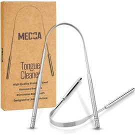 Raspador de lengua de acero inoxidable MEDca Tongue Cleaner para una limpieza bucal profunda
