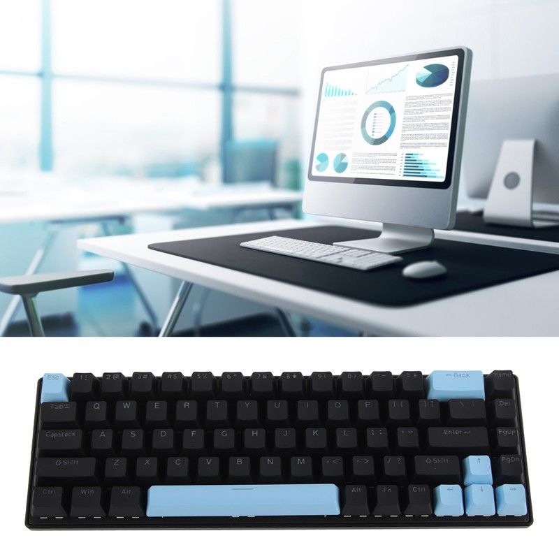 Mechanical Keyboard 68 Keys RGB Backlight Compact Wired Keyboard with