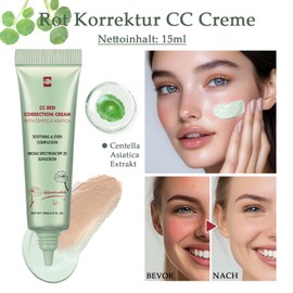 CC Cream Red Correct, CC Cream for Redness with Centella Asiatica, Face Care with Soothing Effect for a Naturally Even Complexion, All Skin Types