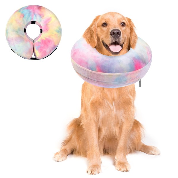 Dog Cone, Uadonile Inflatable Dog Cone Collar for Dogs and