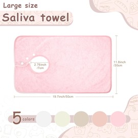 Hercicy Full Coverage Pullover Toddler Baby Bibs Terry Cloth Bibs with Snap Button for 0-4 Years Unisex Feeding Drooling(Lovely,5 Pcs)