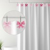 JarThenaAMCS 12Pcs Pink Bow Shower Curtain Hooks Cute Bow Knot